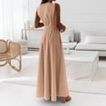 thumbnail image 4 of LWavelet Women's Sleeveless V-Neck Wrap Tie Waist Maxi Dress for Formal & Evening Wear Khaki S, 4 of 5