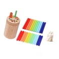 thumbnail image 3 of Juego de dados cilíndricos, palitos de clasificación de colores, taza de clasificación, juguetes de aprendizaje para 2 años 24 piezas de palitos, 3 of 9