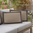thumbnail image 4 of Pack of 2 Outdoor Pillow Covers 20x12 Inch Waterproof Black Brown Greek Key Throw Pillow Covers,Decorative Couch Pillow Shams Protectors Geometric Greece Ancient Farmhouse Geo Cushion Pillowcases, 4 of 8