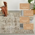 thumbnail image 6 of FairOnly 9'x12' Beige Boho Floral Area Rugs for Living Room Low Pile Non Shedding Rugs for Family Room Nursery Carpet, 6 of 7