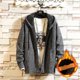 thumbnail image 2 of Chaqueta tipo suéter con capucha y manga larga con forro polar, informal, holgada, para otoño e invierno, de moda universitaria, de talla grande, 2 of 5