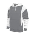 thumbnail image 6 of Men's Casual Sport Color Block Hooded Pullover Long Sleeve Hoodie for Winter Athletic Wear,Gray,3XL, 6 of 6