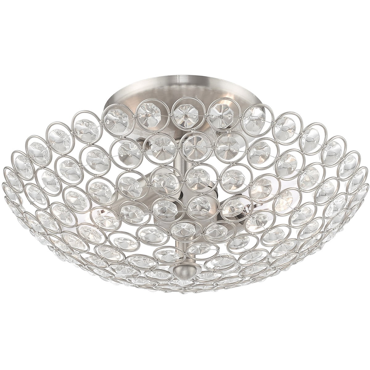 2 Light Brushed Nickel Ceiling Light fixture with Steel base material