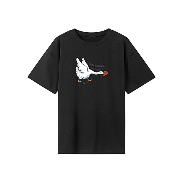 Camiseta de mujer clásica de verano con cuello redondo para ir de compras, regalo de vacaciones para mujer S