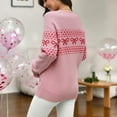 thumbnail image 3 of NAYTOAO Women Christmas Bow Sweater Long Sleeve Knit Tops Crew Neck Jumper Pullover Plus Size Fall Winter Outfit, 3 of 8