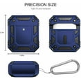 thumbnail image 3 of Nagebee Case for AirPods 1 &2 / 1st & 2nd Generation, Protective Heavy Duty Armor Hard PC and Soft TPU Defender Earbuds Case Cover Skin with Carabiner Keychain Clip (Blue), 3 of 7