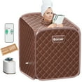 thumbnail image 1 of Costway Portable 2L Steam Sauna Spa Tent w/Chair Coffee, 1 of 10