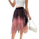 thumbnail image 1 of Falda de Alta Cintura Elástica de las Mujeres Falda Asimétrica en Capas de Cintura Alta con Diseño de Gradiente, Tela Suave Transpirable Midi Casual para el Verano, 1 of 6