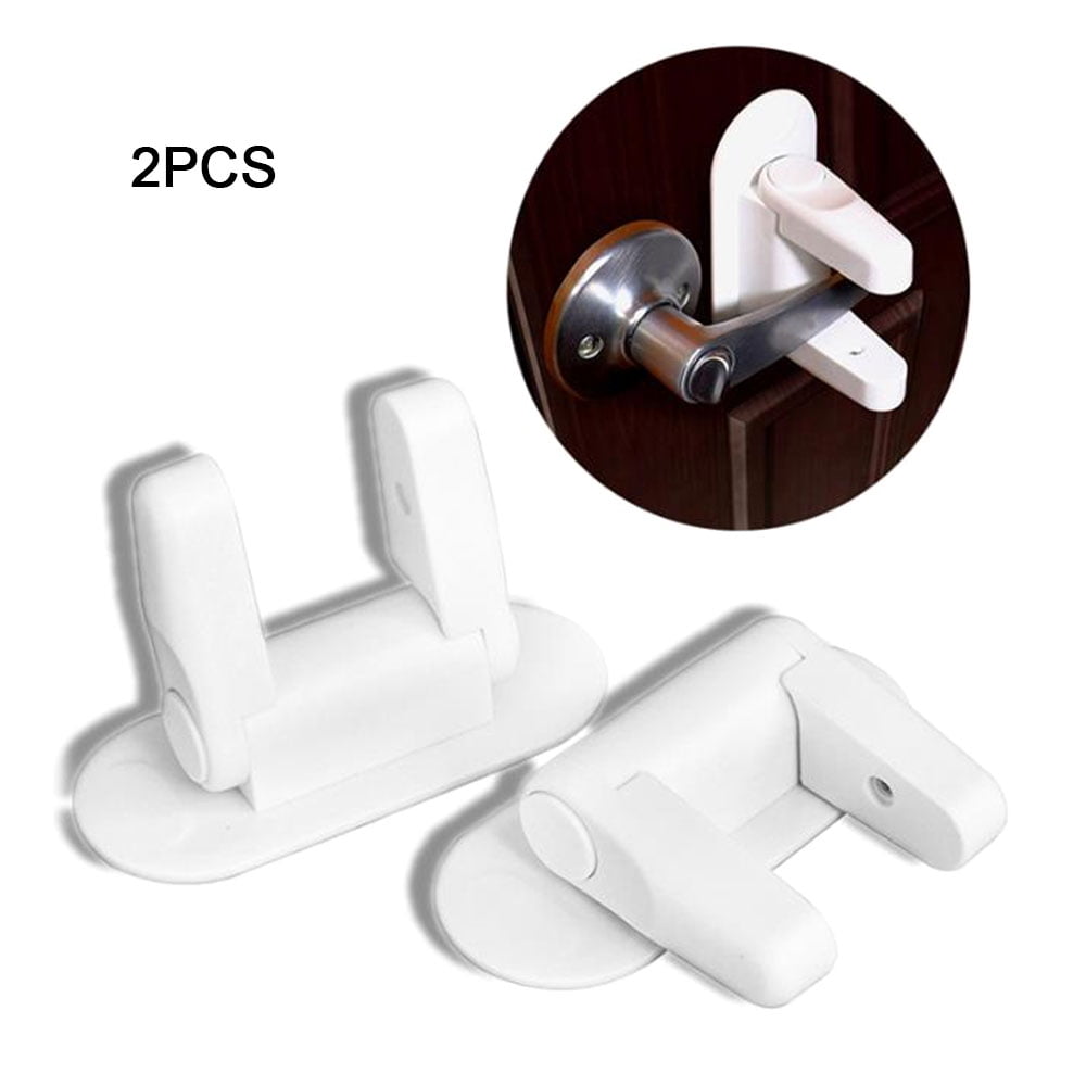 2pcs Home Toddlers Safety Lock Door Lever Lock Children Proof Doors Handles Self Adhesive Kids