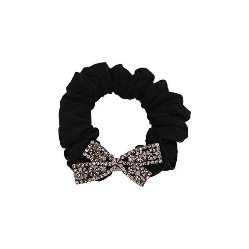 Fashion Rhinestone Bow Scrunchies Women Elastic Hair Rubber Bands Tie Hair Ring Rope Headdress Girls Headwear Accessories