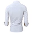 thumbnail image 4 of IROINNID Long Sleeve Shirts for Men Leisure And Business Single-breasted Shirt Top,White, 4 of 6