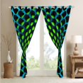 thumbnail image 4 of Erosebridal Green Geometric Curtains & Drapes Turquoise Honeycomb Blackout Curtains 42"Wx90"L For Bedroom Living Room, Abstract Geometry Window Curtains Geometrical Beehive Window Treatments 2 Panels, 4 of 6