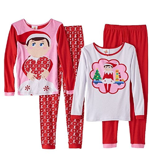 AME Sleepwear The Elf on the Shelf Pajamas 4 Piece Set Girls 410 (4)