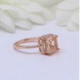 thumbnail image 3 of HeartsAndYou 2ct Cushion Natural Morganite Moissanite Accent Halo Ring 14k SOLID Rose Gold, 3 of 9