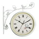 thumbnail image 2 of Reloj de pared de doble cara, estación, decoración de pared, esfera silenciosa, diámetro de 10 pulgadas blanco, 2 of 9
