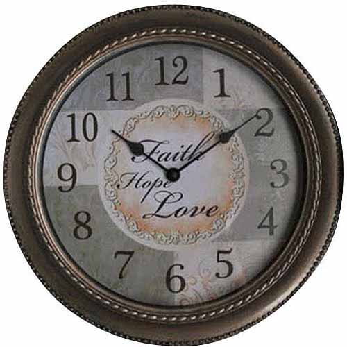 Mainstays Inspirational Wall Clock, Bronze