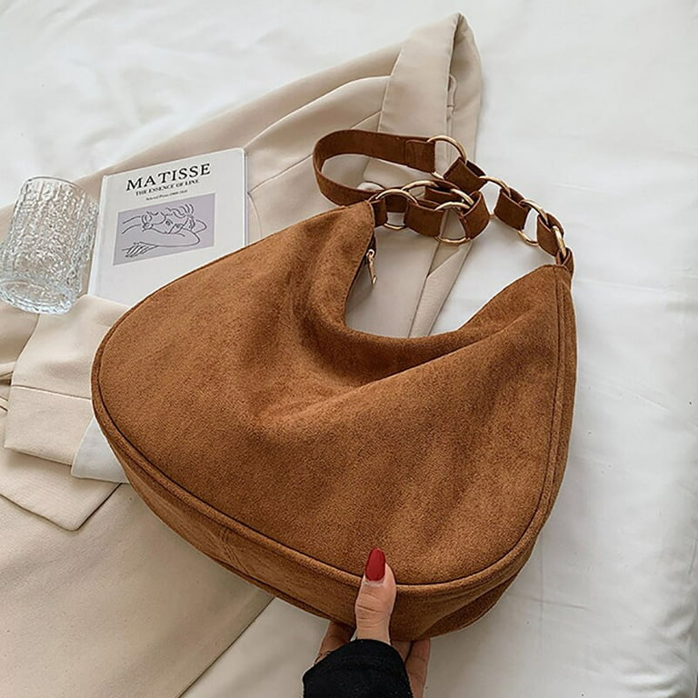 New Luxury Designer Handbags Women Suede Leather Vintage Large