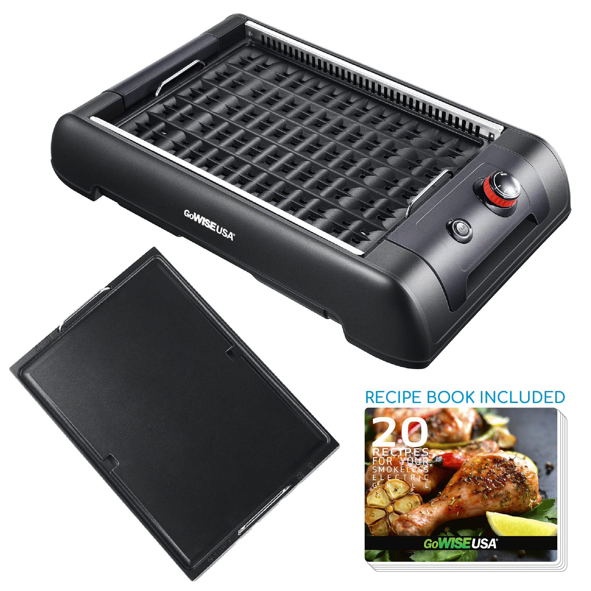 YOSHIKO Electric Griddle Grill Smokeless Indoor Grill and Outdoor Electric  Grills Portable 2 in 1 with Adjustable temperature control with 8 Mini Pans  for 2-6 People with Family Fun & BBQ Parties 