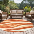 thumbnail image 4 of Round Rugs 5Ft, Burnt Orange Waves Round Area Rug Washable Indoor Throw Carpet, Ombre Sea Ripples Shabby Beach Soft Non Slip Circle Rug for Cabinet Bathroom Home Decor Aesthetic, 4 of 8