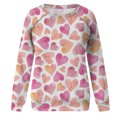 thumbnail image 4 of Valentine's Day Shirt for Women Love Heart Print Long Sleeve Tops Casual Loose Crewneck Sweatshirt Graphic Gift Blouses, 4 of 5