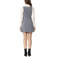 thumbnail image 3 of INSPIRE CHIC Women's Button V Neck Plaid Tweed High Waist Office Overall Dress, 3 of 5