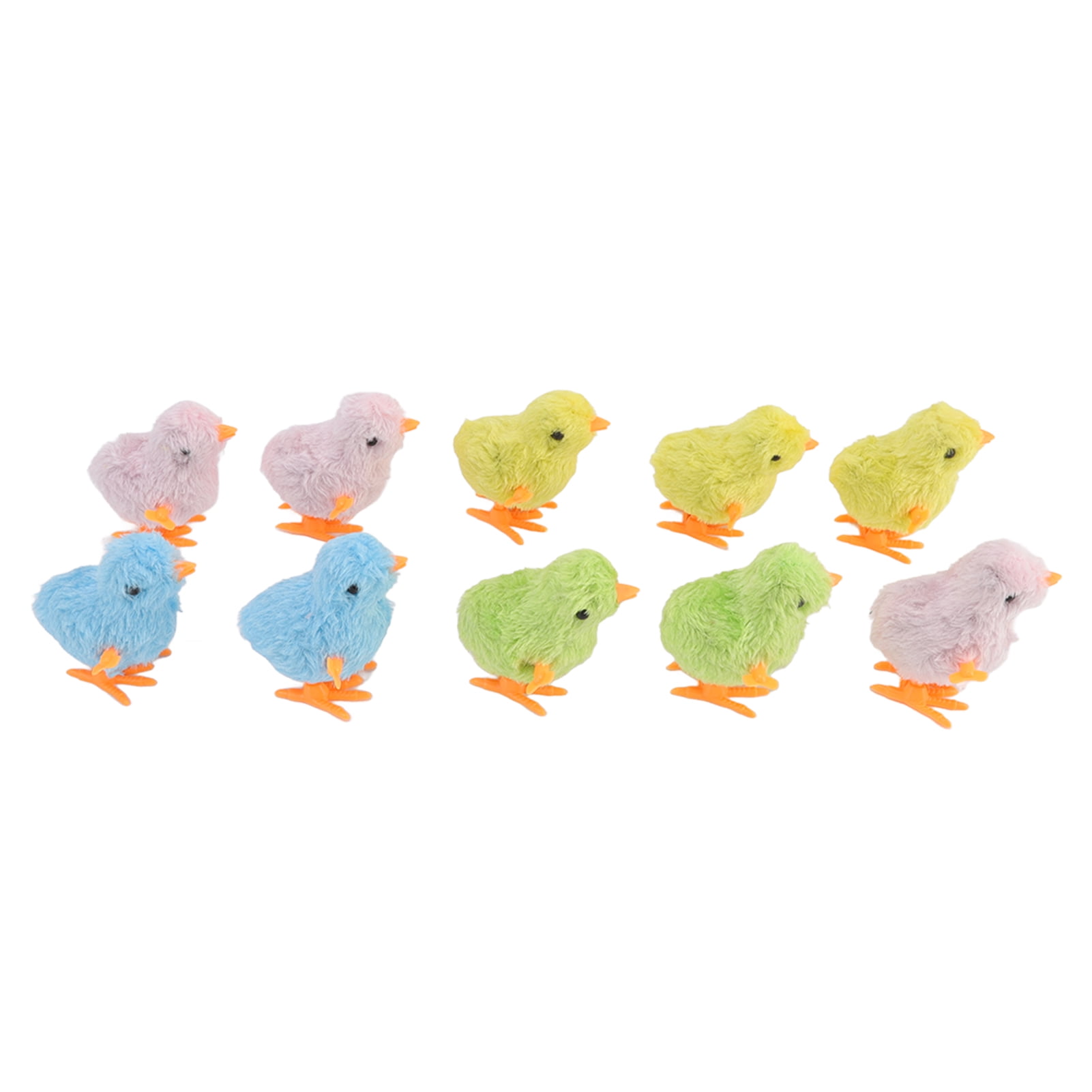 LAZIOEGR 10pcs Clockwork Chick Toy Cute Fun Colorful Stuffed Hopping Wind Up Interactive Toys For Cats Kittens Toddlers Assorted Colors Interactive Playtime Essential (7.87 inches / 20 cm)