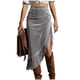 thumbnail image 1 of Falda de Franja para Mujeres de Cintura Alta Bodycon Midi Asimétrica Split Western Style, 1 of 7