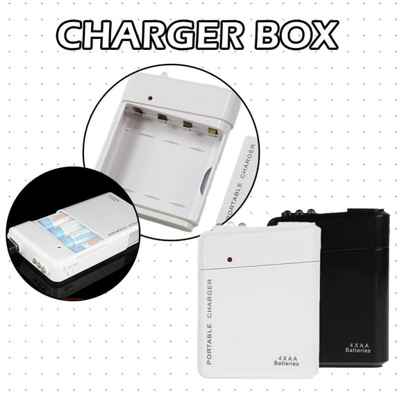 QHUDLV USB AA Battery Power Charger,Portable Universal Backup Charging Adapter,Compact Travel Device