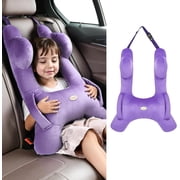 FLORICH Car Travel Pillow for Kids, Removable Cover H-Shaped Pillow for Adult and Children, Road Trips Pillow for Car, Purple