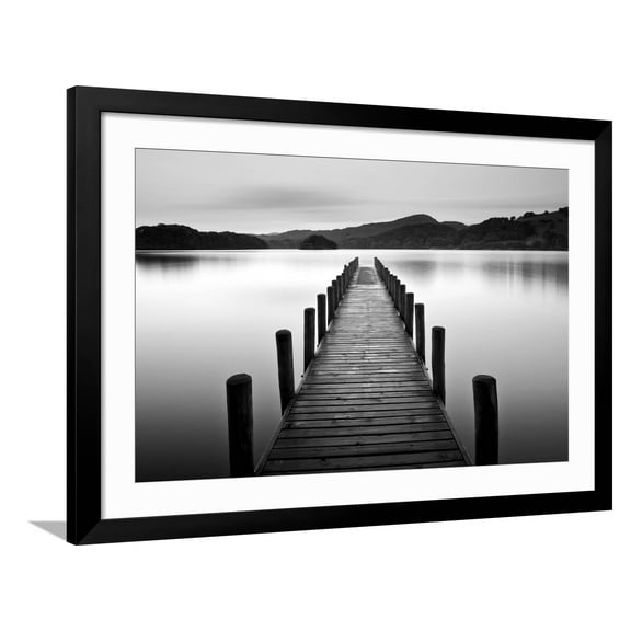 Art.com Lake Pier Photographic Print, Black Frame Wall Art, 44" x 32"