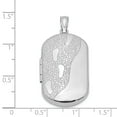 thumbnail image 4 of Finest Gold Sterling Silver Rhodium-Plated 30mm Footprints Rectangular Locket, 4 of 5