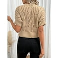 thumbnail image 2 of Cropped Open - Knit Short Sleeve Sweater, 2 of 5