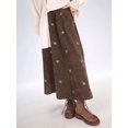 thumbnail image 5 of Women'S A-Line Fairy Patterned Elastic Waist Ruffle Layered Midi Skirt Khaki L, 5 of 9