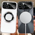 thumbnail image 6 of Compatible with iPhone 15 Case 2023 【Support for Magsafe】 Magnetic Logo View Magnetic Plating Luxury Case Wide Lens Camera Protection Shockproof Corner Back Cover -White, 6 of 12