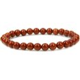 thumbnail image 1 of Angelstones Bracelet Extensible Unisexe en Perles Rondes de 6 mm en Jaspe Rouge Naturel, 1 of 5