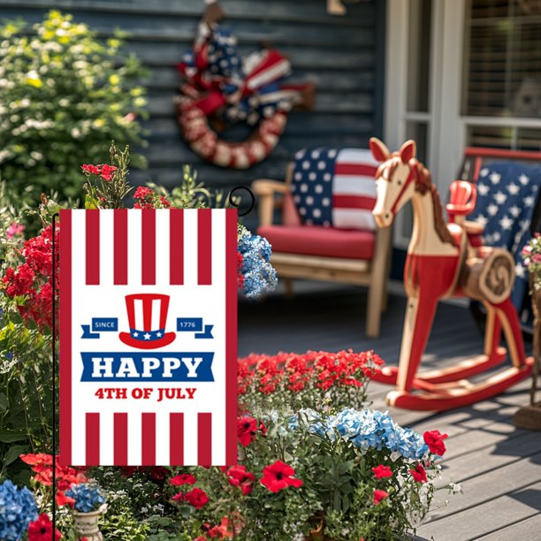 Patriotism Garden Flag Double Sided USA Flag USA 4th July Independence Day Home Farmhouses Decor 12x18 Inch