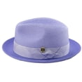 thumbnail image 2 of Montique Braided Two Tone Stingy Brim Pinch Fedora Hat in Lavender - H2056, 2 of 4