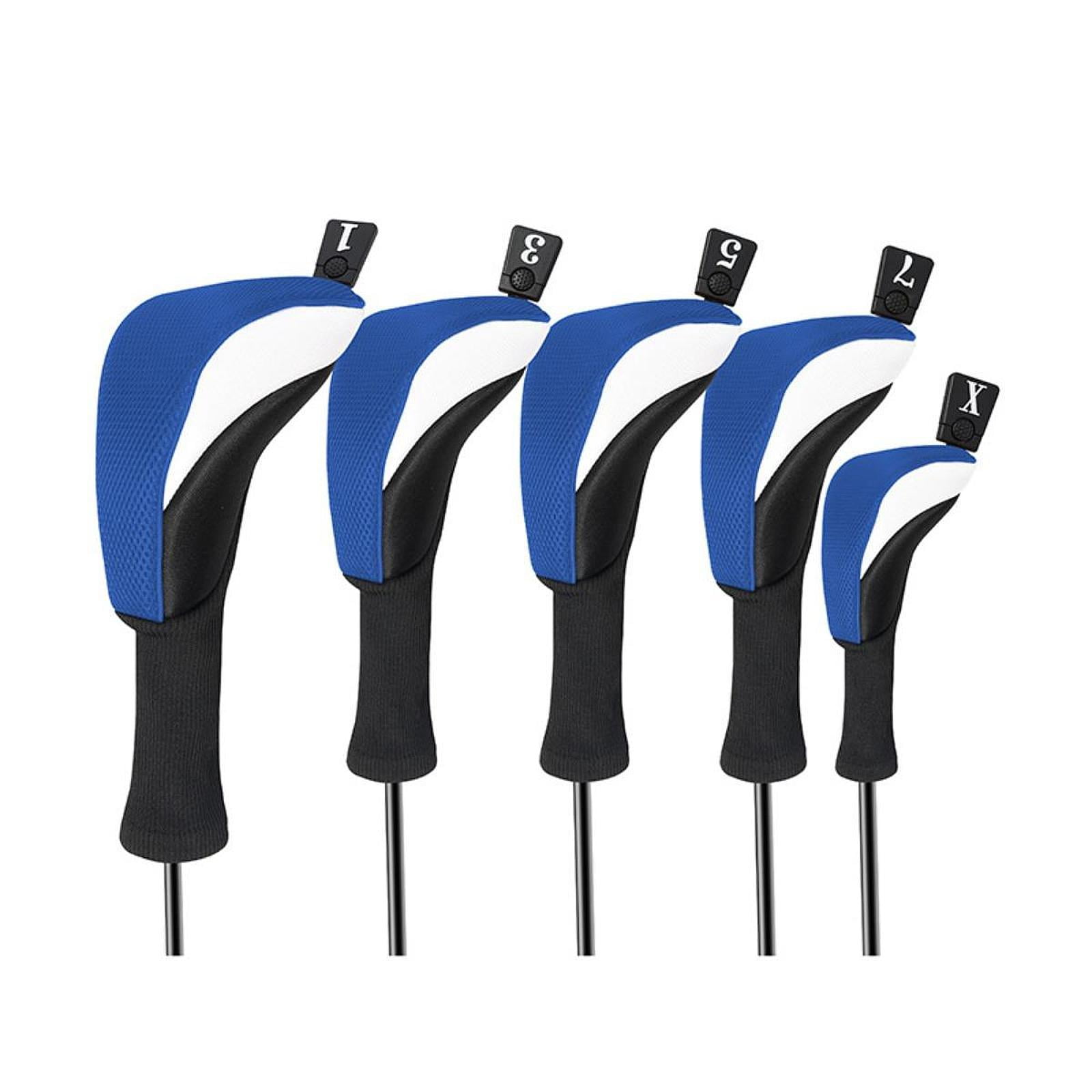 Baoblaze 5 Pieces Golf covers Golf Club Head Cover for Men Women Golfer Gift Blue