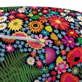 thumbnail image 3 of Floral Pouf Cover with Zipper, Colorful Spring Wildflowers Demonstration with Asters Chamomiles and Fern Leaves, Soft Decorative Fabric Unstuffed Case, 30" W X 17.3" L, Multicolor, by Ambesonne, 3 of 5