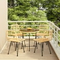 thumbnail image 4 of vidaXL Bistro Set Outdoor Patio Balcony Table and Chairs Rattan Look 5 Piece, 4 of 5