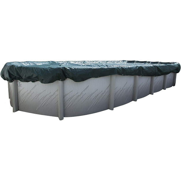 Buffalo Blizzard 16' x 24'/25' Oval Supreme Green/Black Winter Pool Cover with Leaf Net