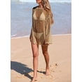 thumbnail image 5 of jinghuiyue Womens Summer Crochet Swimsuit Coverup Boat Neck Hollow Out Knit Sweater Tops Beach Vacation Clothes XXL, 5 of 7