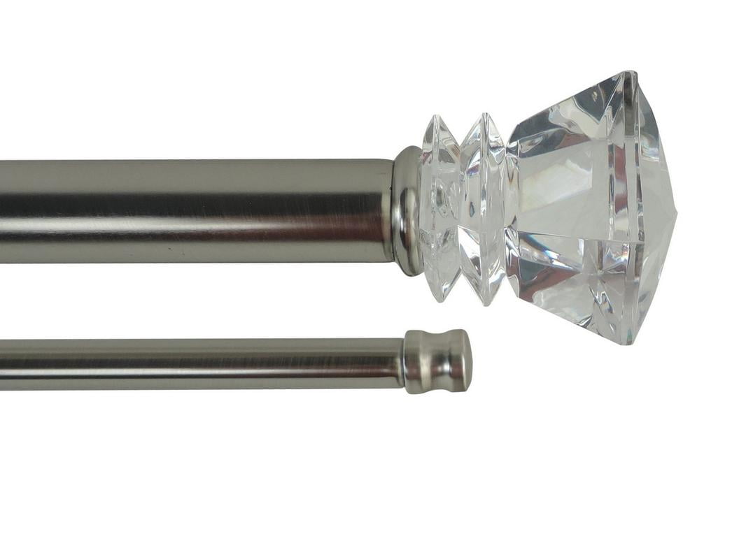 72"144" ADJUSTABLE BRUSHED NICKEL DOUBLE WITH 1 INCH DIA. CURTAIN ROD
