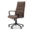 thumbnail image 2 of Simpli Home Foley Swivel Adjustable Executive Computer Office Chair in Distressed Black, 2 of 12