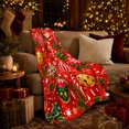 thumbnail image 3 of Christmas Morning Ornaments Bells Pattern Holiday, Festive Holiday Scene, Warm Flannel Blanket for Cabin and Lodge, Art Lovers Christmas Gift, Festive Home Decor, 3 of 9