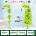 thumbnail image 6 of 3Ft Christmas Tree with 17 Christmas Ornament / 150 LED Warm White Lights/SS Base, Decorations Whimsical Green, Bendable DIY Pine Tree Whoville Decorations, 6 of 8