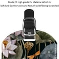 thumbnail image 4 of Square 2Pack PU Leather Chinese Lotus Cruise Luggage Tag with Privacy Cover and Name ID Tag for Travel Handbags Backpacks Luggage Tags, 4 of 6