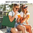 thumbnail image 5 of Large Capacity Tote Bag,Green Black Checkerboard Checkered Pattern Handbag Fashion Luxury Tote Bag,15.7"x13"x 5.1" Inches,Laptop Compatible, 5 of 6