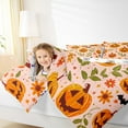 thumbnail image 4 of Feelyou Cartoon Horror Pumpkin 01, Rustic Jungle Plant Twin Comforter Sets, Happy Halloween Reversible Bedding Set, Lightweight Room Decor, 2pcs, 4 of 8