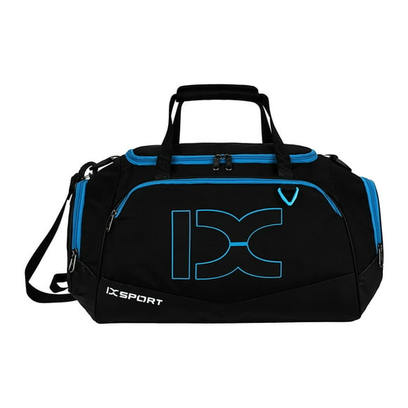 Minnieouse Bolsa de gimnasio de gran capacidad para hombres y mujeres, bolsos de hombro de viaje, bolso para exteriores, pegatina autoadhesiva ajustable, Bolsas de mensajero y de hombro Azul negro Minnieouse AP011940-01